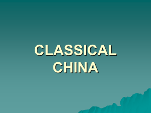 CLASSICAL CHINA THE ZHOU DYNASTY