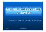 Anatomy and Physiology of the Ear Anatomy and Physiology of the Ear