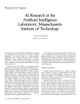 AI Research at the Artificial Intelligence Laboratory, Massachusetts