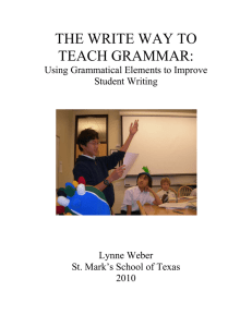 THE WRITE WAY TO TEACH GRAMMAR