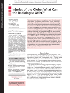 Injuries of the Globe: What Can the Radiologist Offer?1