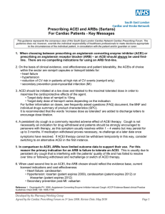 ACE and ARB FAQ - South London Cardiac and Stroke Network