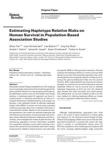 Estimating Haplotype Relative Risks on Human Survival in