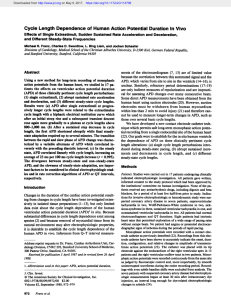 Cycle Length Dependence of Human Action Potential Duration In Vivo