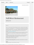 Fall River Restaurant newsletter and calendar of events