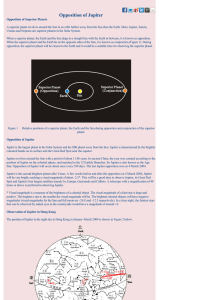 Opposition of Jupiter - Hong Kong Observatory