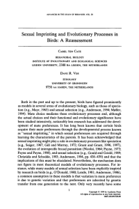 Sexual Imprinting and Evolutionary Processes in Birds: A