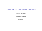 Economics 103 – Statistics for Economists