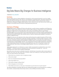 Big Data Means Big Changes for Business Intelligence