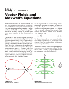 Chapter 23 Essay 6 Vector Fields and Maxwell`s