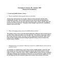Atmospheric Sciences 101, Summer 2003 Homework #6 Solutions