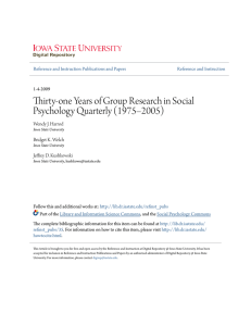 Thirty-one Years of Group Research in Social Psychology Quarterly