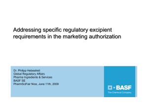 Addressing specific regulatory excipient requirements