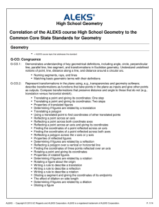 High School Geometry Correlation of the ALEKS course High