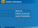 13-4 Linear Functions