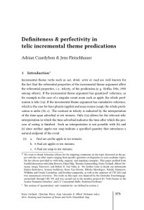 Definiteness and Perfectivity in Telic Incremental Theme Predications