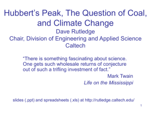 Hubbert`s Peak and Climate Change