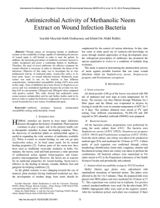 Antimicrobial Activity of Methanolic Neem Extract on Wound