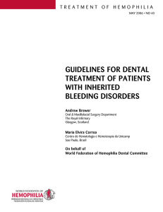 Guidelines for Dental Treatment of Patients with Inherited