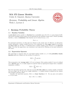 MA 575 Linear Models: Cedric E. Ginestet, Boston University