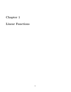 Chapter 1 Linear Functions - University of Arizona Math