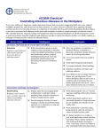 ACOEM CheckList* Controlling Infectious Diseases In The Workplace