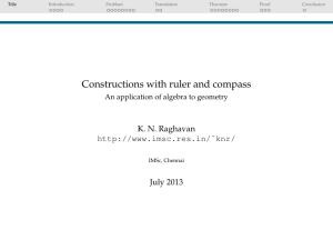 Constructions with ruler and compass