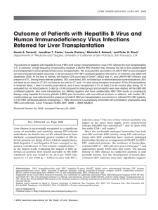 Outcome of patients with hepatitis B virus and human