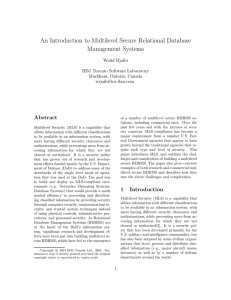 An Introduction to Multilevel Secure Relational Database