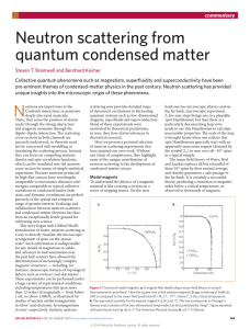 Neutron scattering from quantum condensed matter