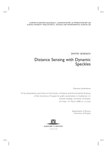 Distance Sensing with Dynamic Speckles
