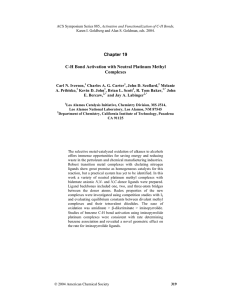 Chapter 19 C-H Bond Activation with Neutral Platinum Methyl