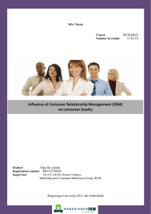 Influence of Customer Relationship Management (CRM) on