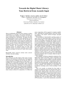 Towards the Digital Music Library: Tune Retrieval from Acoustic Input