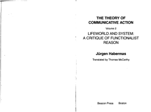 THE THEORY OF COMMUNICATIVE ACTION