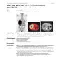 NUCLEAR MEDICINE: PET/CT in Gastrointestinal Malignancies