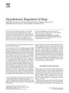 Hypothalamic Regulation of Sleep