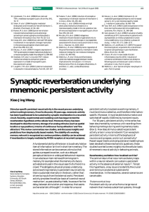 Synaptic reverberation underlying mnemonic persistent activity