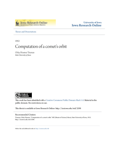 Computation of a comet`s orbit - Iowa Research Online