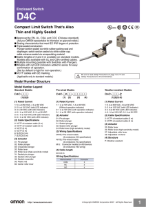 Compact Limit Switch That`s Also Thin and Highly Sealed