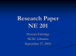 NE 201 Research Paper