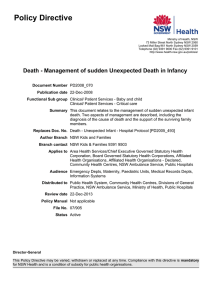 Death - Management of sudden Unexpected Death in Infancy
