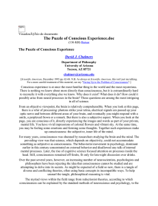 The Puzzle of Conscious Experience - Filosofia - nihilsibi
