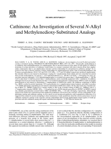 Cathinone: An Investigation of Several N