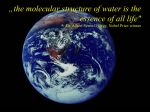 „the molecular structure of water is the essence of all life"