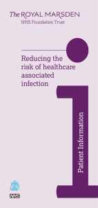 Reducing the risk of healthcare associated infection