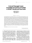 Oral and Pharyngeal Cancer: Knowledge and Opinions of Dentists