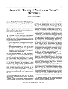 Automatic planning of manipulator transfer movements