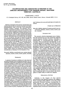 chloritization and associated alteration at the jabiluka