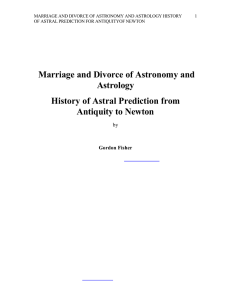 Marriage and Divorce of Astronomy and Astrology History of Astral